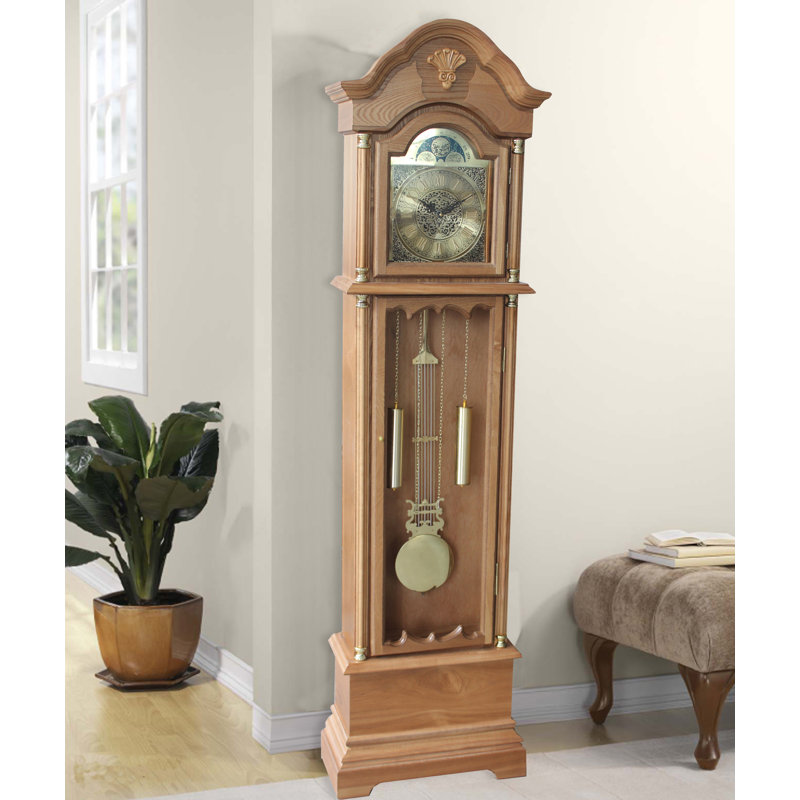 Alcott Hill® 71.25" Wood Floor Standing Grandfather Clock & Reviews